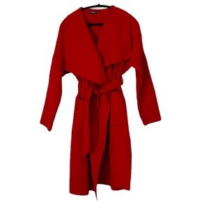 Shein Ladies Belted Red Jacket Size Small